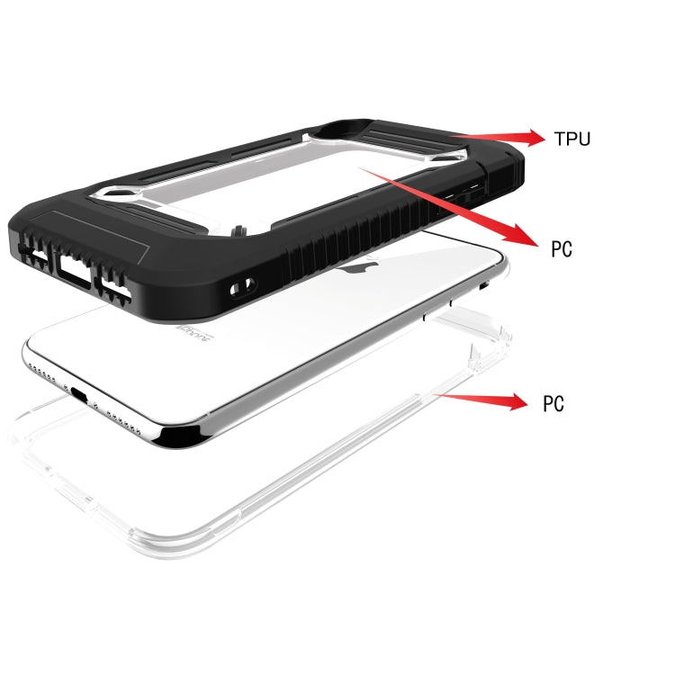 For iPhone XR Solid Color Transparent Shockproof  PC+ TPU Case