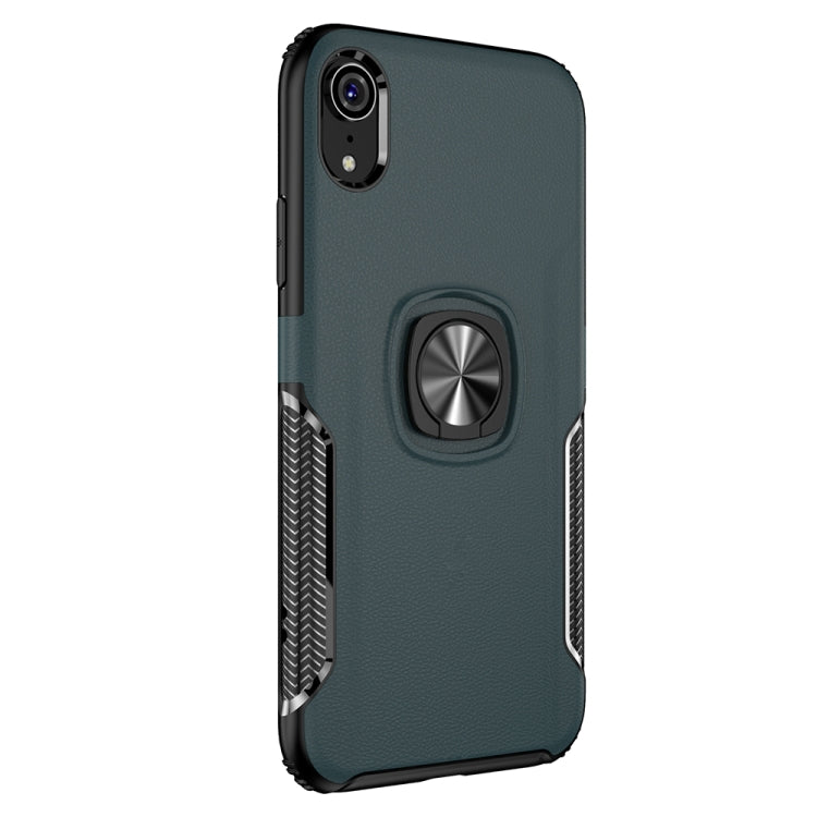 For iPhone XR Shockproof Car Magnetic Case with 360 Degree Gold Armor Ring