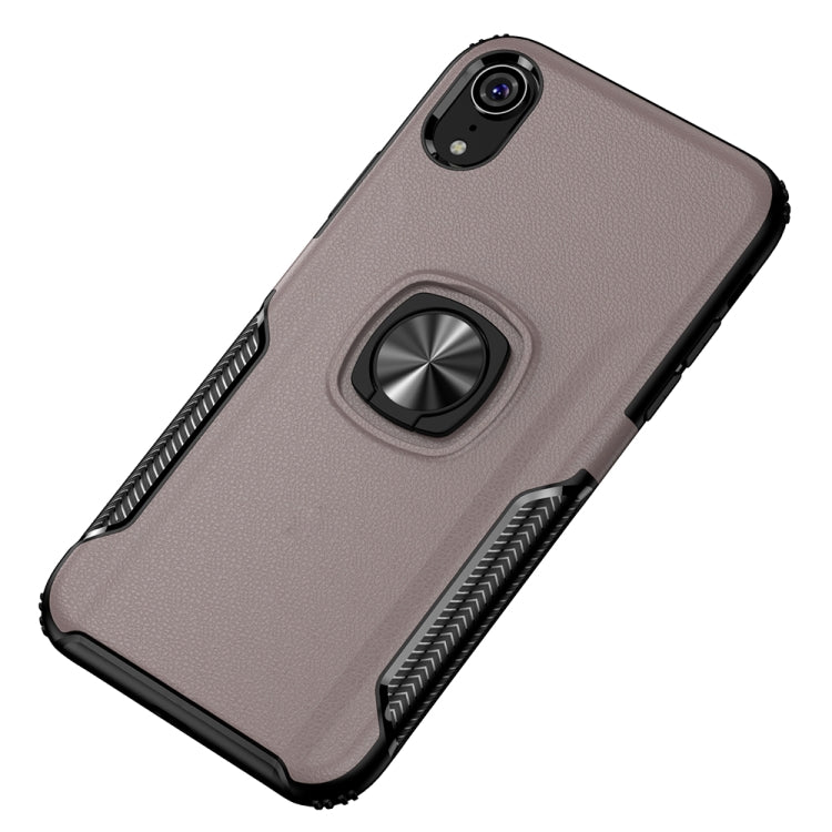 For iPhone XR Shockproof Car Magnetic Case with 360 Degree Gold Armor Ring