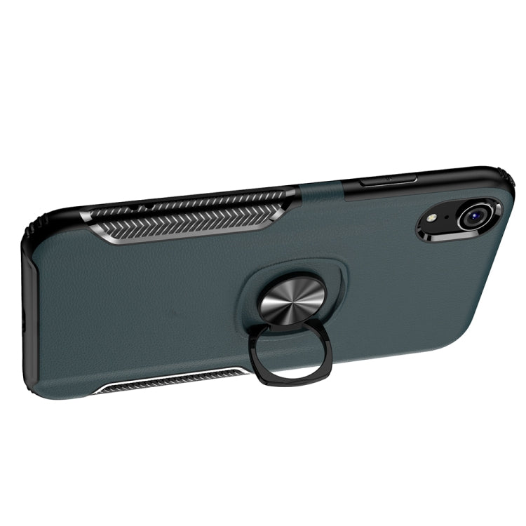 For iPhone XR Shockproof Car Magnetic Case with 360 Degree Gold Armor Ring