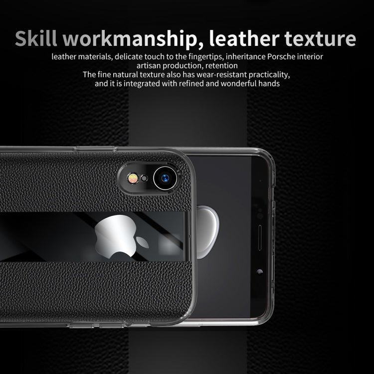 For iPhone XR Anti-slip Leather + TPU Protective Case(Blue)