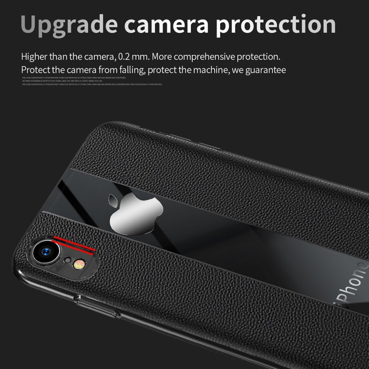 For iPhone XR Anti-slip Leather + TPU Protective Case(Blue)