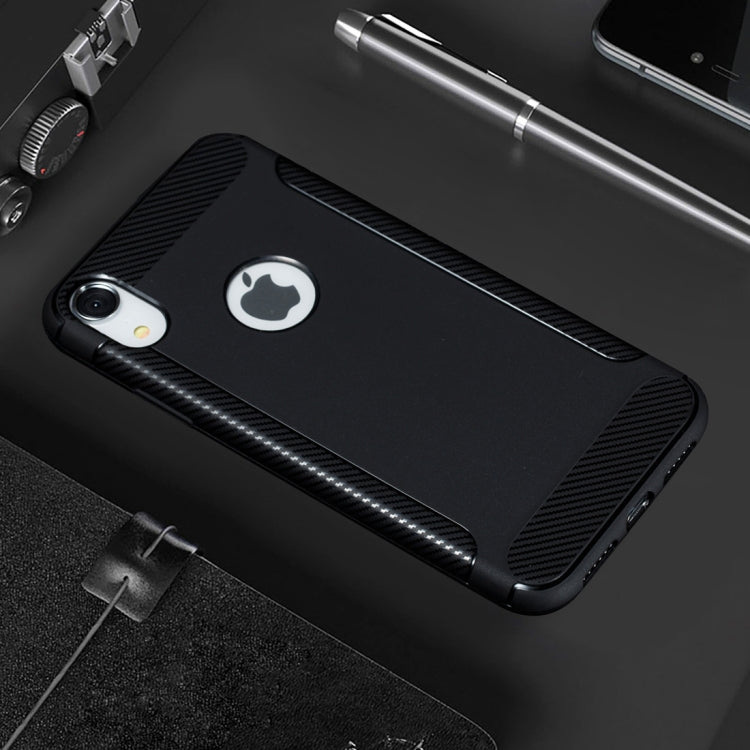 For iPhone XR Carbon Fiber Anti-slip TPU Protective Case