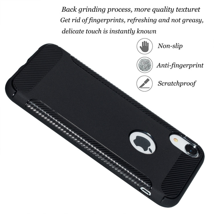 For iPhone XR Carbon Fiber Anti-slip TPU Protective Case