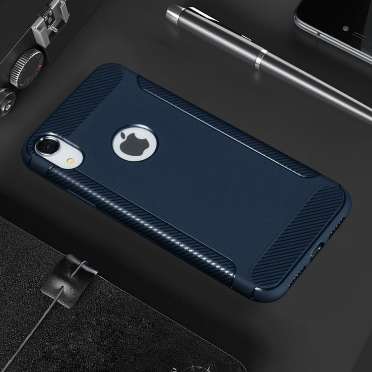 For iPhone XR Carbon Fiber Anti-slip TPU Protective Case