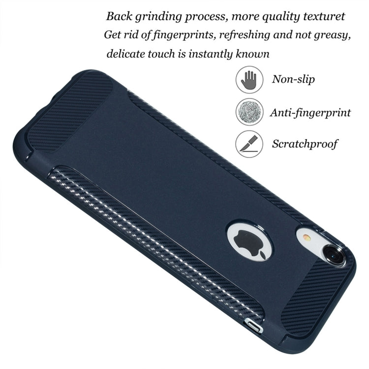 For iPhone XR Carbon Fiber Anti-slip TPU Protective Case