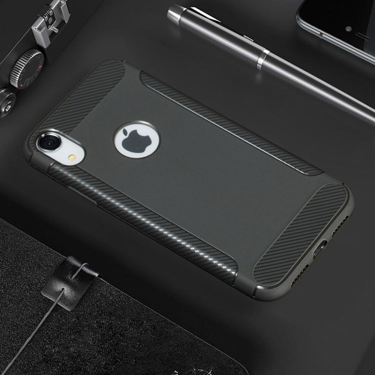 For iPhone XR Carbon Fiber Anti-slip TPU Protective Case
