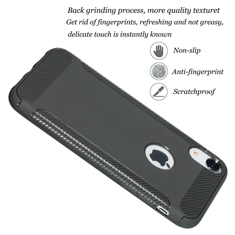 For iPhone XR Carbon Fiber Anti-slip TPU Protective Case