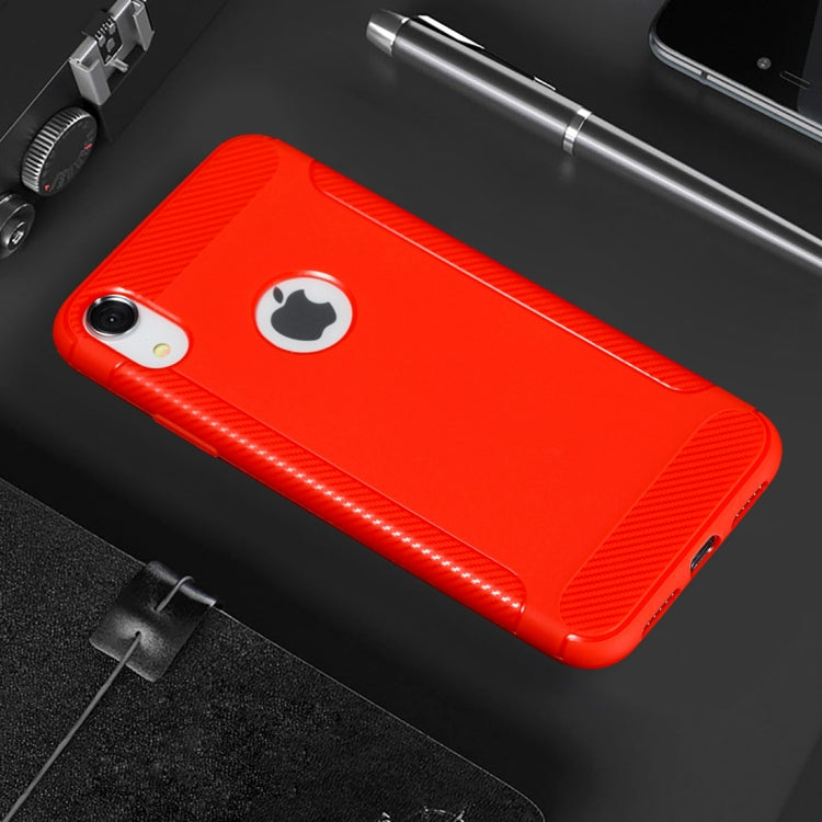 For iPhone XR Carbon Fiber Anti-slip TPU Protective Case
