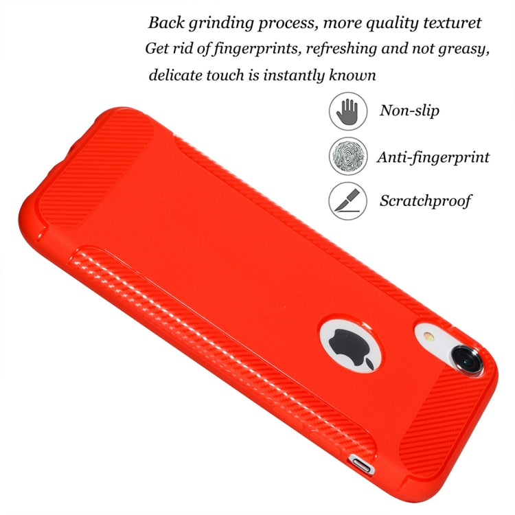 For iPhone XR Carbon Fiber Anti-slip TPU Protective Case