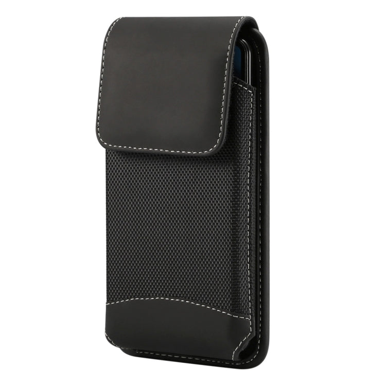 5. 5 inch Phones Universal Hanging Waist Oxford Cloth Case Bag with Carabiner(Black)