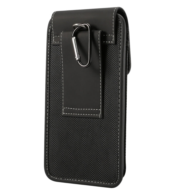 5. 5 inch Phones Universal Hanging Waist Oxford Cloth Case Bag with Carabiner(Black)
