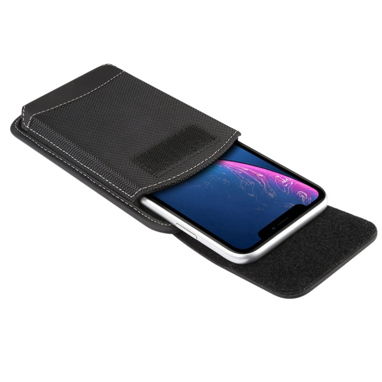 5. 5 inch Phones Universal Hanging Waist Oxford Cloth Case Bag with Carabiner(Black)
