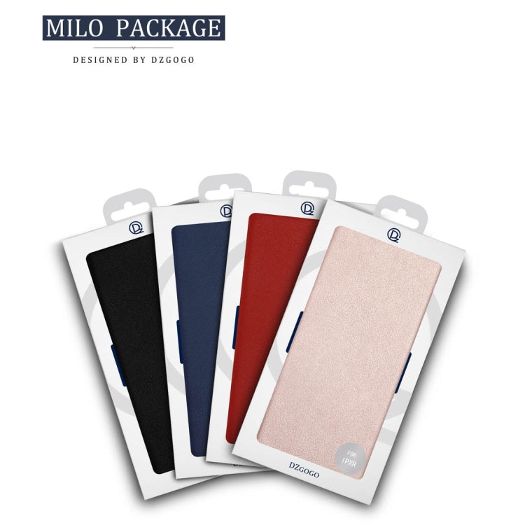 For iPhone XR DZGOGO MILO Series PC + PU Horizontal Flip Leather Case with Holder & Card Slot & Wallet