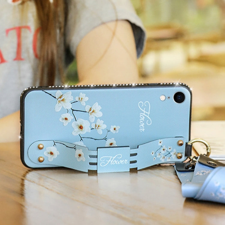 For iPhone XR Colorful Painted Shockproof TPU + Cloth Texture Case