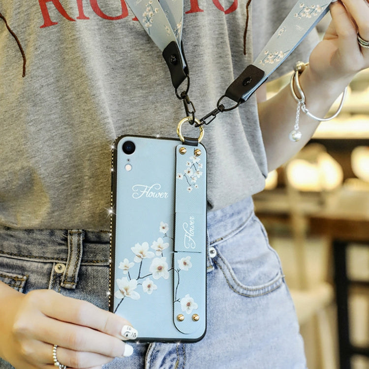For iPhone XR Colorful Painted Shockproof TPU + Cloth Texture Case