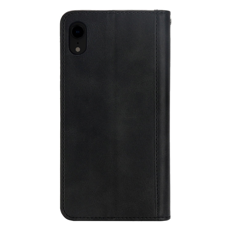 For iPhone XR Splicing Horizontal Flip PU Leather Case with Holder & Card Slots & Wallet & Photo Frame