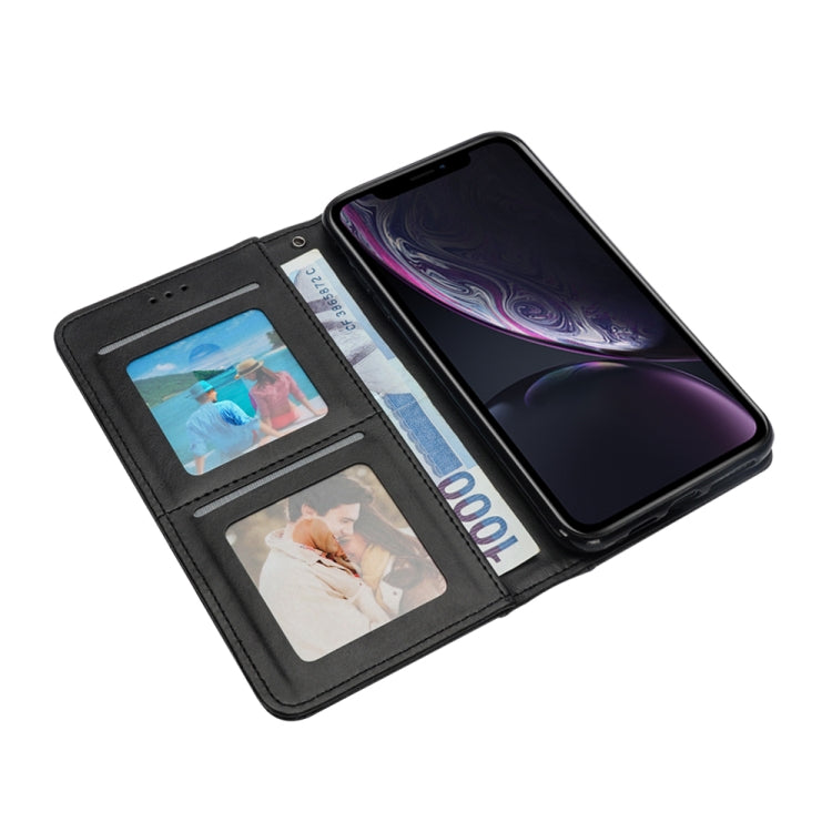 For iPhone XR Splicing Horizontal Flip PU Leather Case with Holder & Card Slots & Wallet & Photo Frame