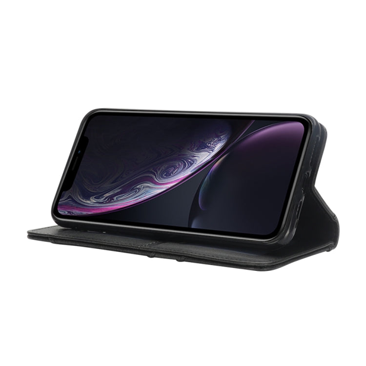 For iPhone XR Splicing Horizontal Flip PU Leather Case with Holder & Card Slots & Wallet & Photo Frame