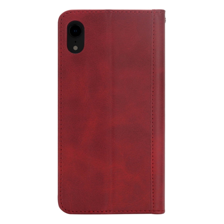 For iPhone XR Splicing Horizontal Flip PU Leather Case with Holder & Card Slots & Wallet & Photo Frame