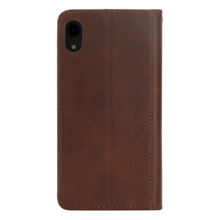 For iPhone XR Splicing Horizontal Flip PU Leather Case with Holder & Card Slots & Wallet & Photo Frame