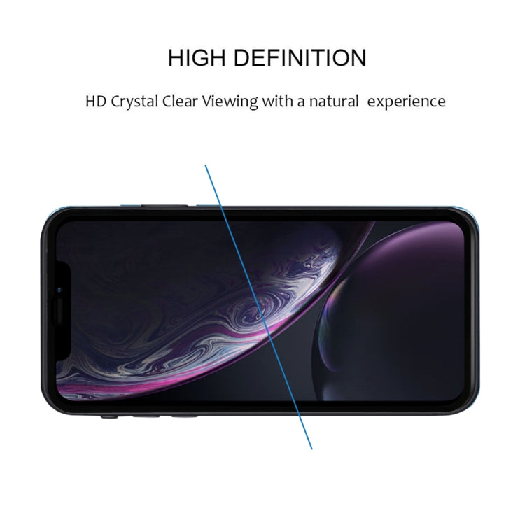 For iPhone 11 / XR 9H 2.5D Ultrathin Silk-screen Carbon Fiber Full Screen Protector Film