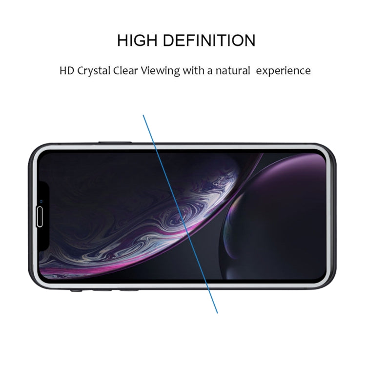 For iPhone 11 / XR 9H 2.5D Ultrathin Silk-screen Carbon Fiber Full Screen Protector Film