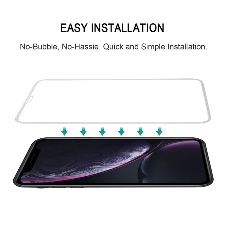 For iPhone 11 / XR 9H 2.5D Ultrathin Silk-screen Carbon Fiber Full Screen Protector Film