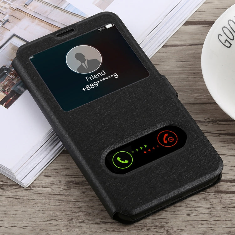 For iPhone XR Silk Texture Horizontal Flip Leather Case,with Holder & Call Display ID