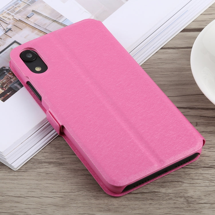 For iPhone XR Silk Texture Horizontal Flip Leather Case,with Holder & Call Display ID