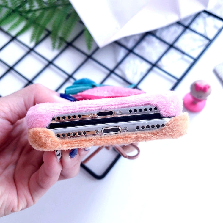 For iPhone XR 3D Fur Ball & Star Plush Case