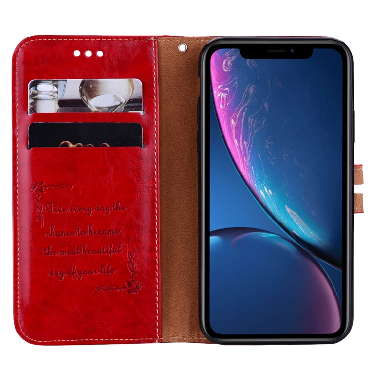 For iPhone XR Business Style Oil Wax Texture Horizontal Flip Leather Case with Holder & Card Slots & Wallet