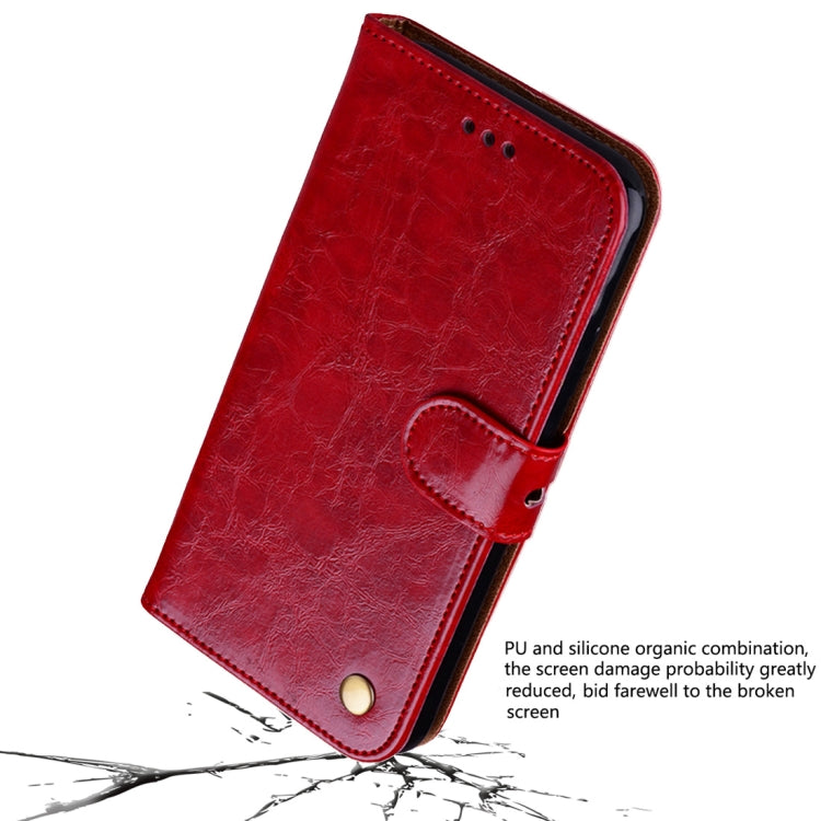For iPhone XR Business Style Oil Wax Texture Horizontal Flip Leather Case with Holder & Card Slots & Wallet