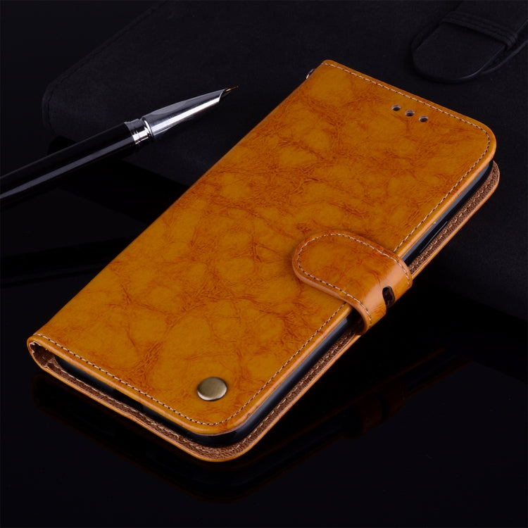 For iPhone XR Business Style Oil Wax Texture Horizontal Flip Leather Case with Holder & Card Slots & Wallet