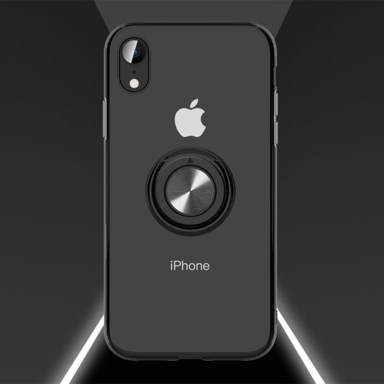 For iPhone XR Ultra-thin TPU Protective Case with Metal Ring Holder
