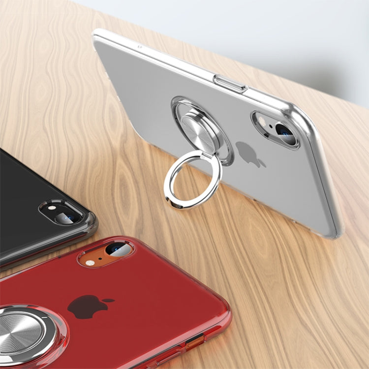 For iPhone XR Ultra-thin TPU Protective Case with Metal Ring Holder