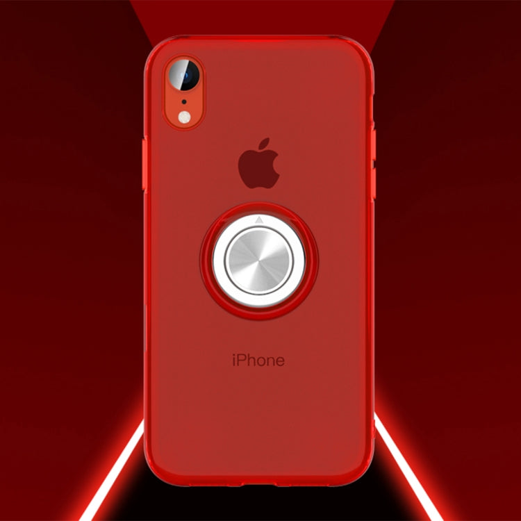 For iPhone XR Ultra-thin TPU Protective Case with Metal Ring Holder