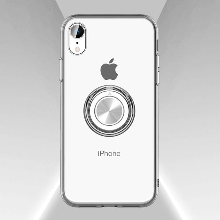 For iPhone XR Ultra-thin TPU Protective Case with Metal Ring Holder
