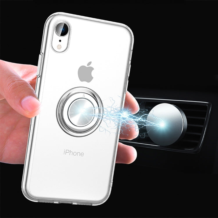 For iPhone XR Ultra-thin TPU Protective Case with Metal Ring Holder