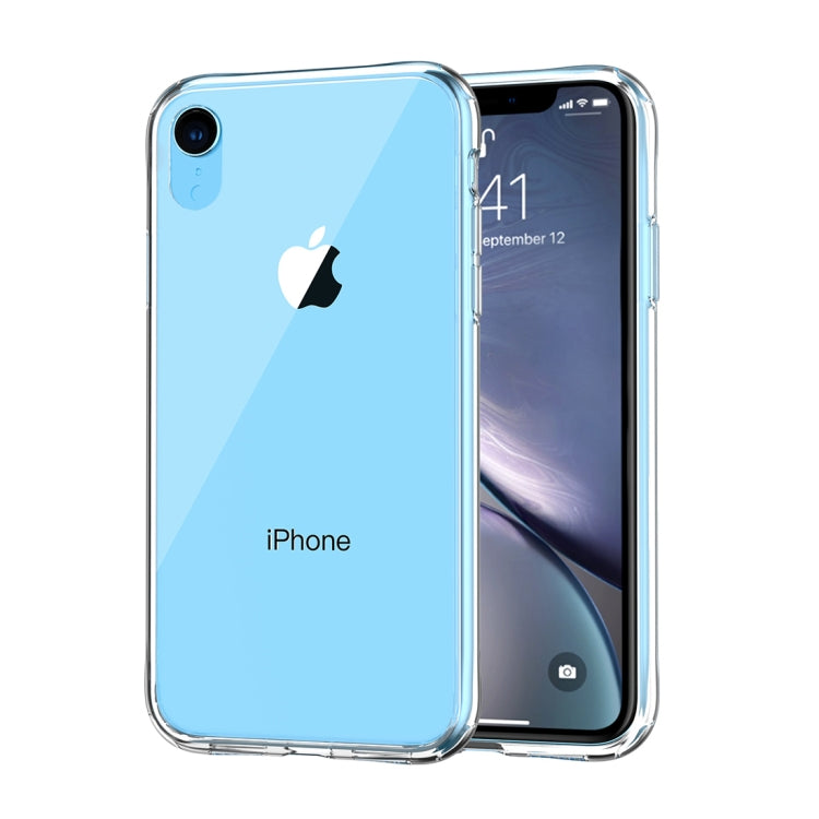 For iPhone XR Transparent Tempered Glass Shockproof Case