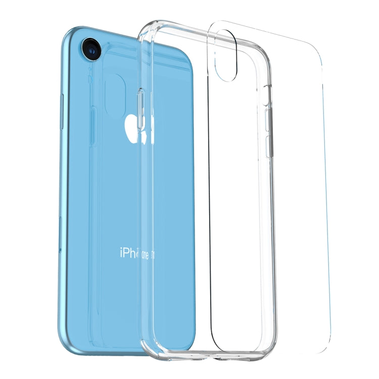 For iPhone XR Transparent Tempered Glass Shockproof Case