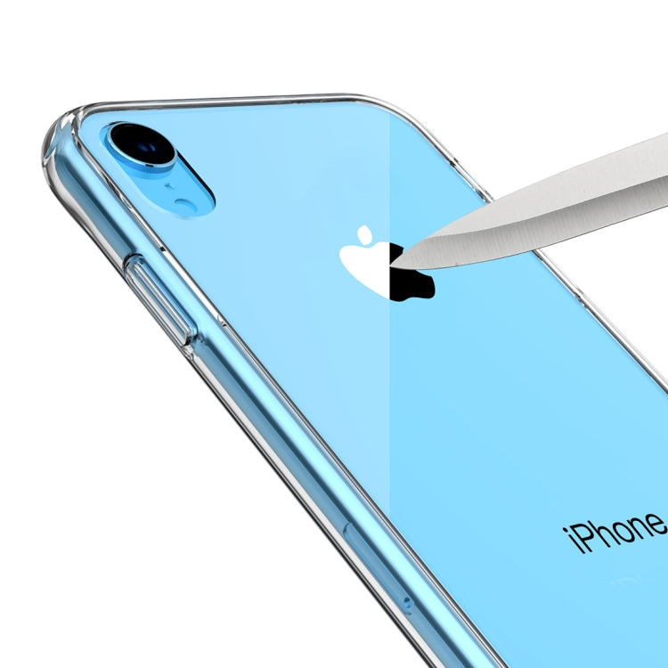 For iPhone XR Transparent Tempered Glass Shockproof Case