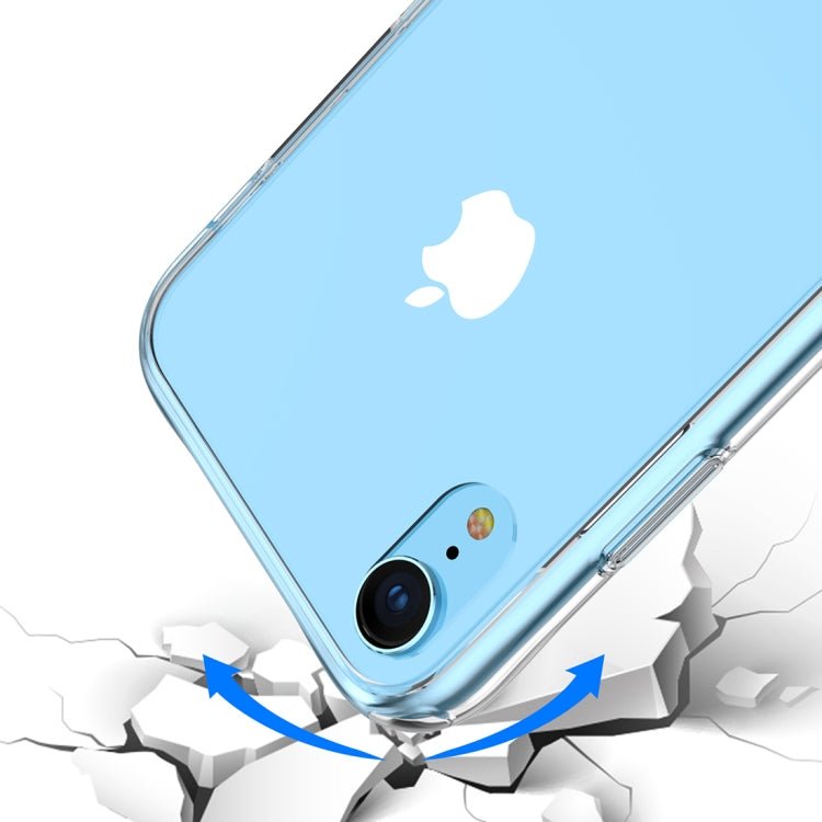 For iPhone XR Transparent Tempered Glass Shockproof Case