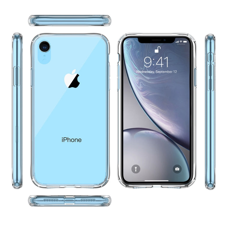 For iPhone XR Transparent Tempered Glass Shockproof Case