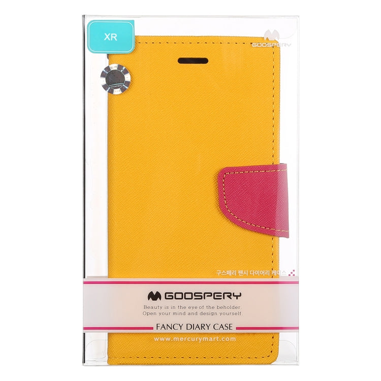 For iPhone XR GOOSPERY FANCY DIARY Horizontal Flip Leather Case with Holder & Card Slots & Wallet