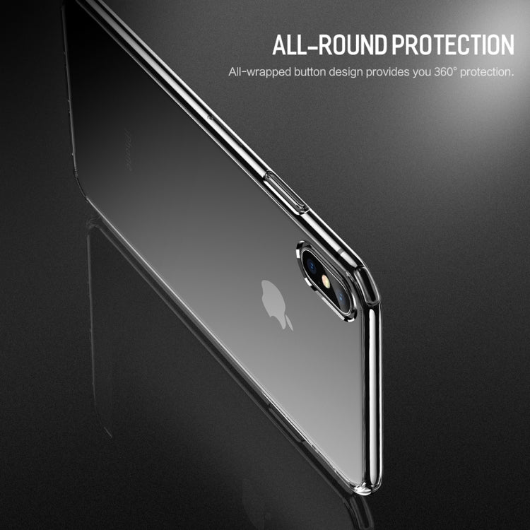 For iPhone XR ROCK Pure Series Slim TPU + HD PC Protective Case (Transparent)