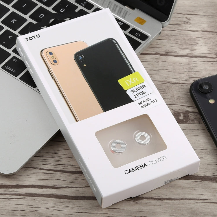2 PCS TOTUDESIGN Rear Camera Lens Protection Ring Cover for iPhone XR
