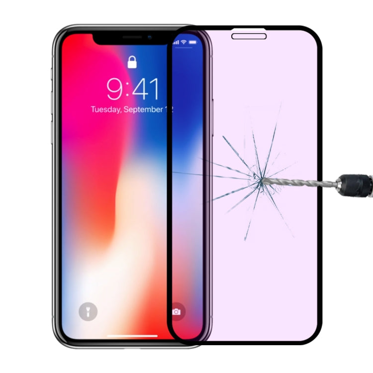 For iPhone 11 / XR Anti-scratch 9H 10D Full Screen Purple-ray Tempered Glass Film