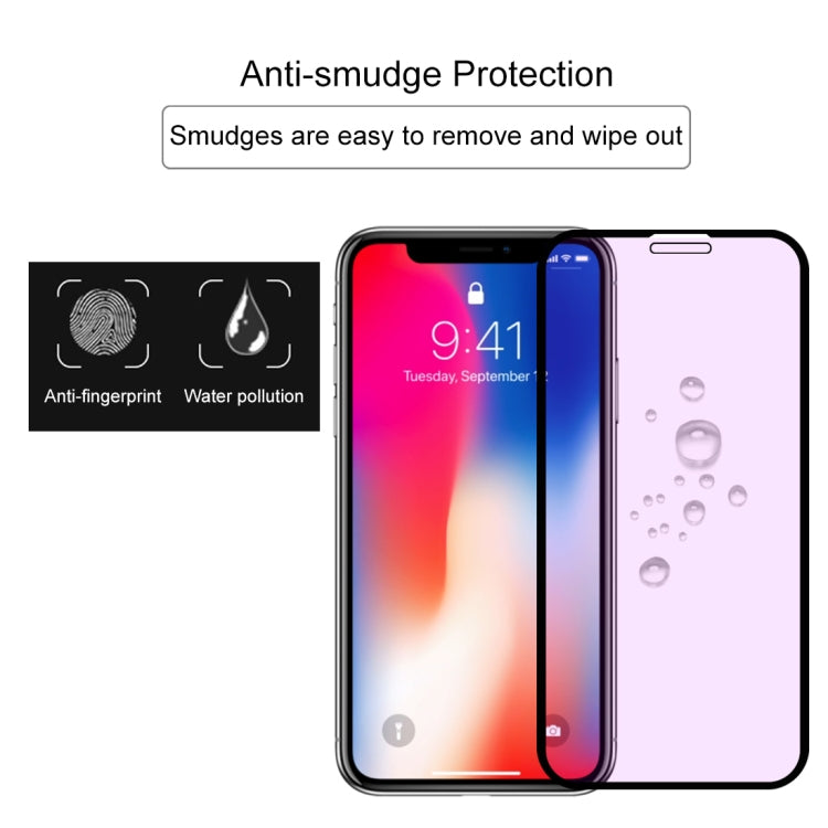 For iPhone 11 / XR Anti-scratch 9H 10D Full Screen Purple-ray Tempered Glass Film