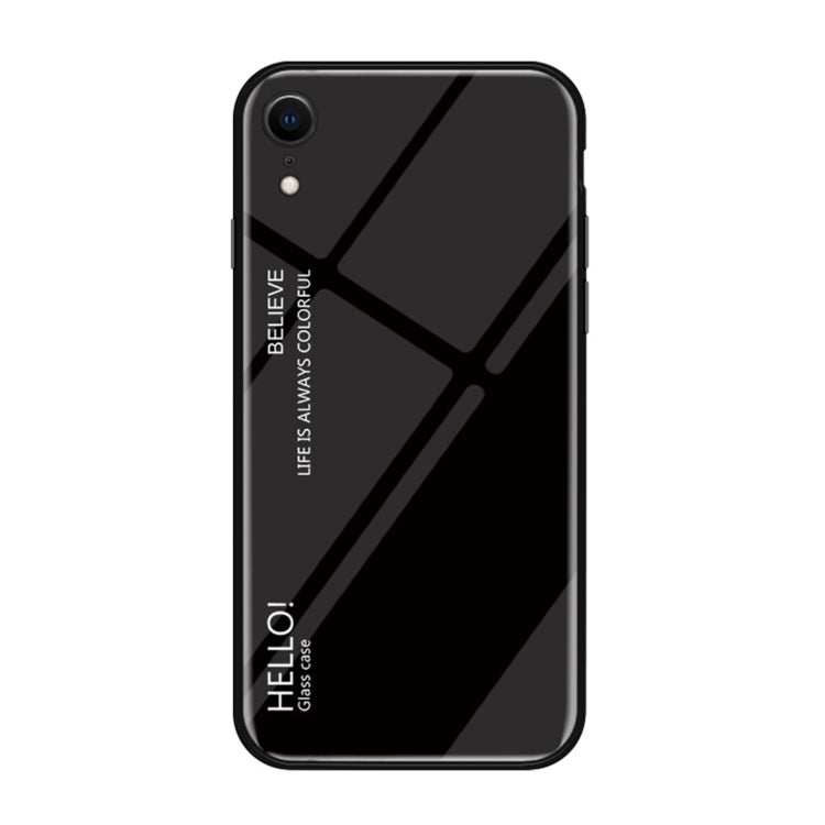 For iPhone XR Gradient Color Glass Case